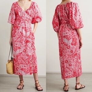 Mara Hoffman Fila Elegant Red Paisley Maxi Dress